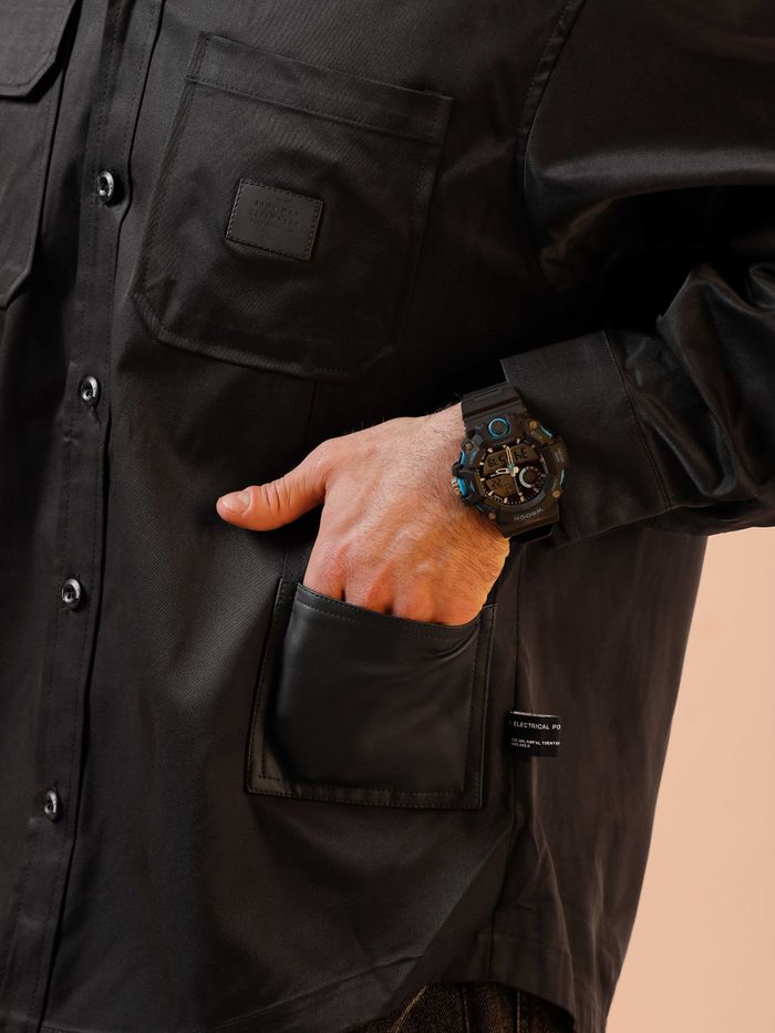 Black Hooded Jacket For Men - Image 3