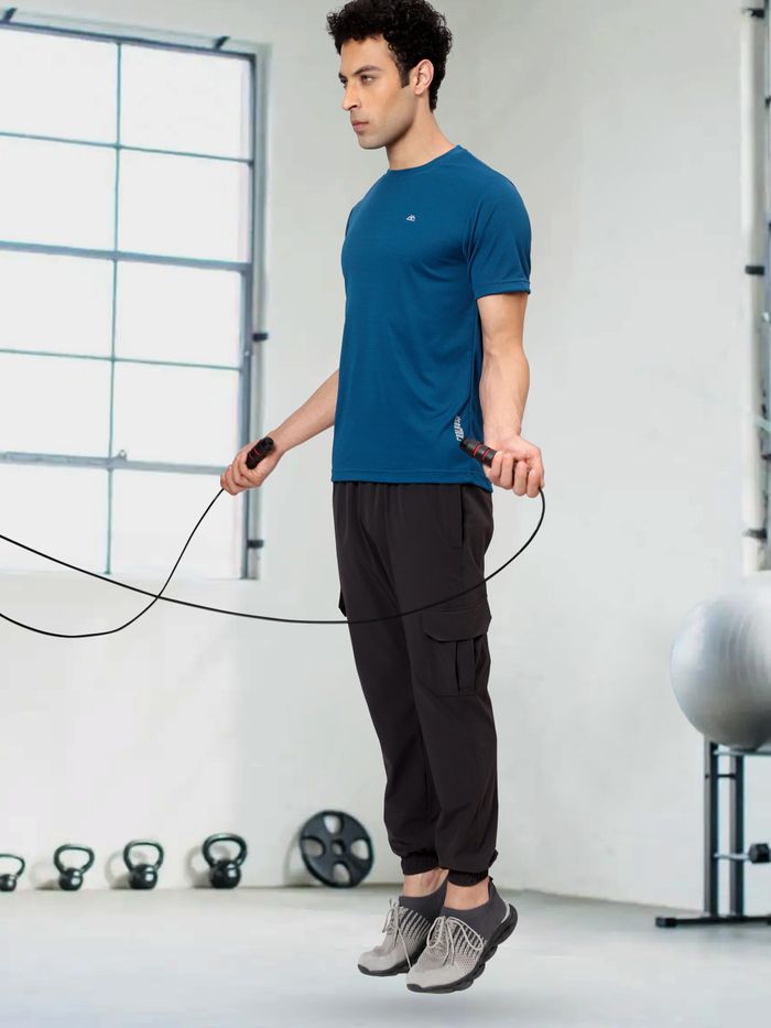 Cool Rush: Teal Blue Men Active T-shirt - Image 2