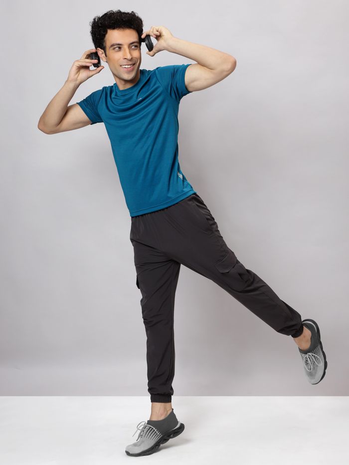 Cool Rush: Teal Blue Men Active T-shirt