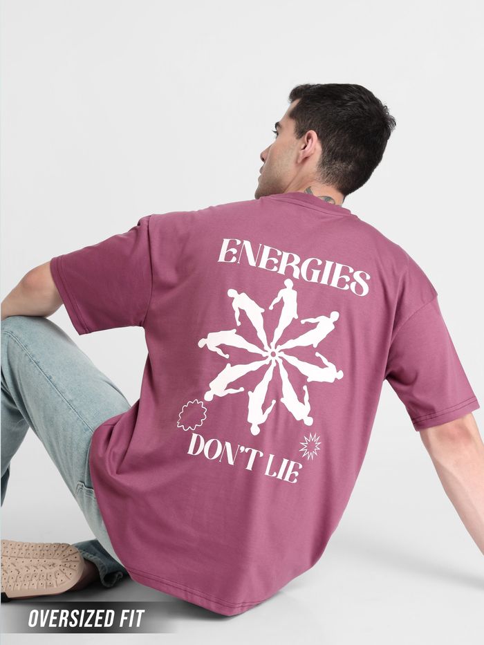 Energies Dont Lie Printed Oversized T-shirt for Men - Image 3