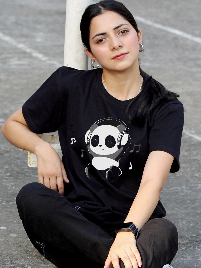 Music Panda T-shirts for Girls