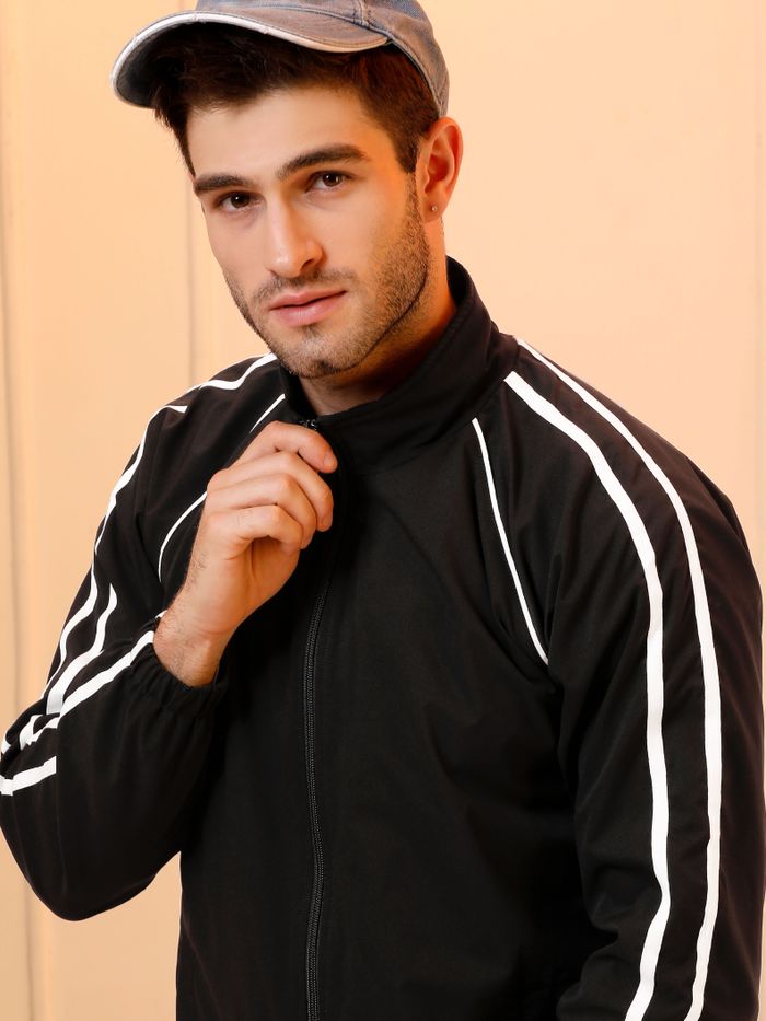 Black Raglan Sleeve Jacket for Men - Image 3