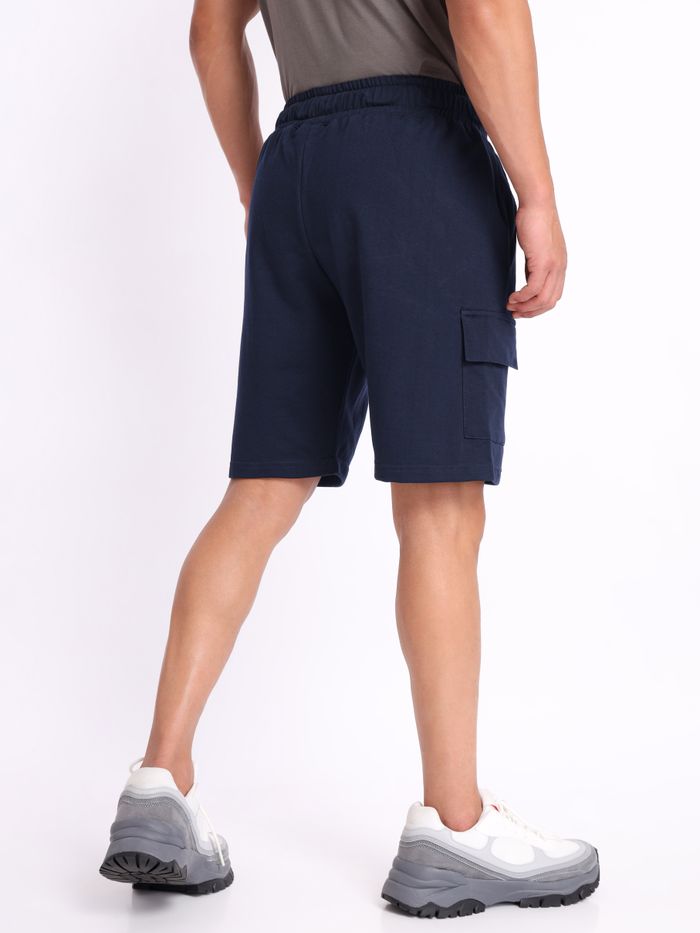 Midnight Blue Knitted Shorts for Men - Image 3