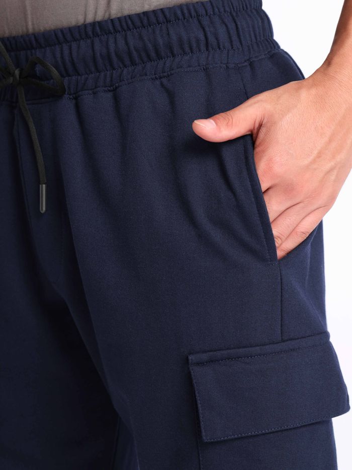 Midnight Blue Knitted Shorts for Men - Image 2