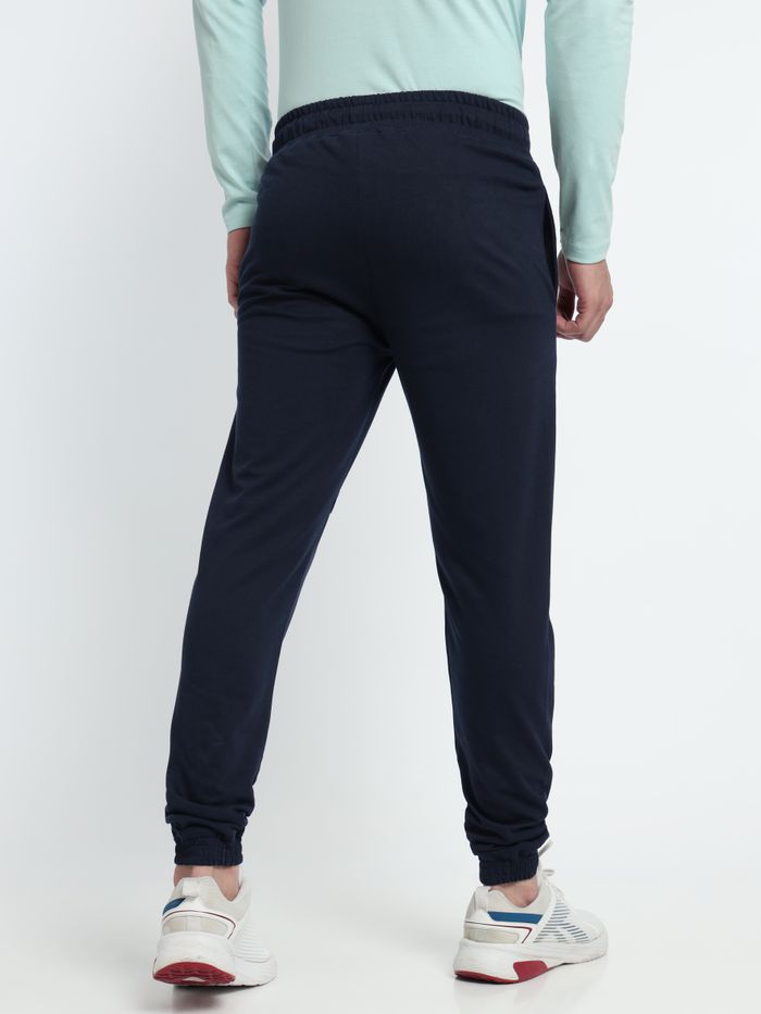 Navy Blue Patch Pocket Knitted Men Jogger - Image 3