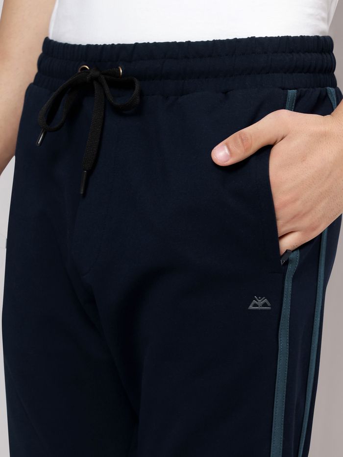Navy Blue Striped Men Sweatpants - Image 2