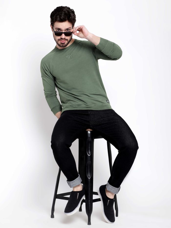 Sage Green RFD Raglan Men Sweatshirts