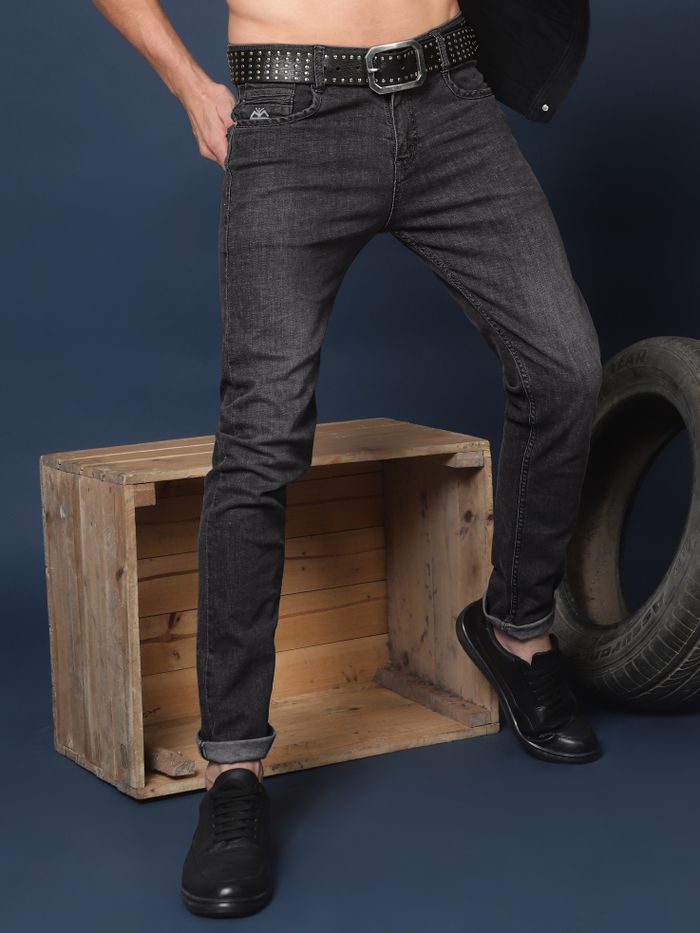 Dim Grey Raw Washed Jeans