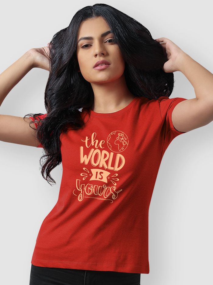 he World Is Yours T-shirts for Girls Women Printed T-Shirts