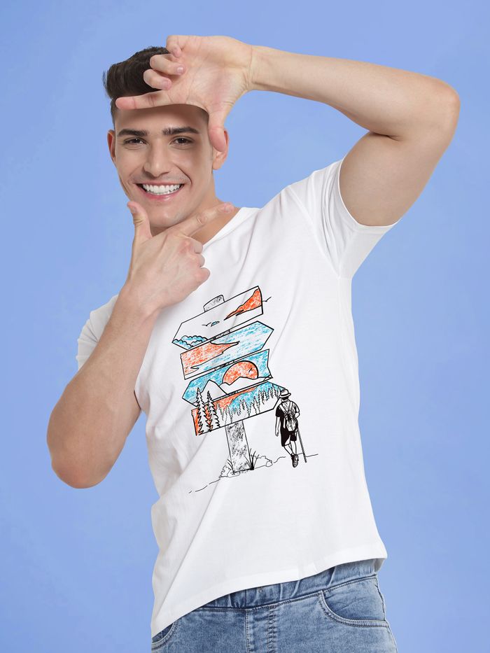 Travel Signboard Half Sleeve T-shirt for Men