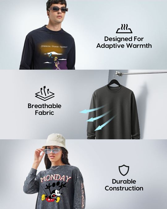 Men's Jet Black ST Characters Graphic Printed T-shirt - Image 6