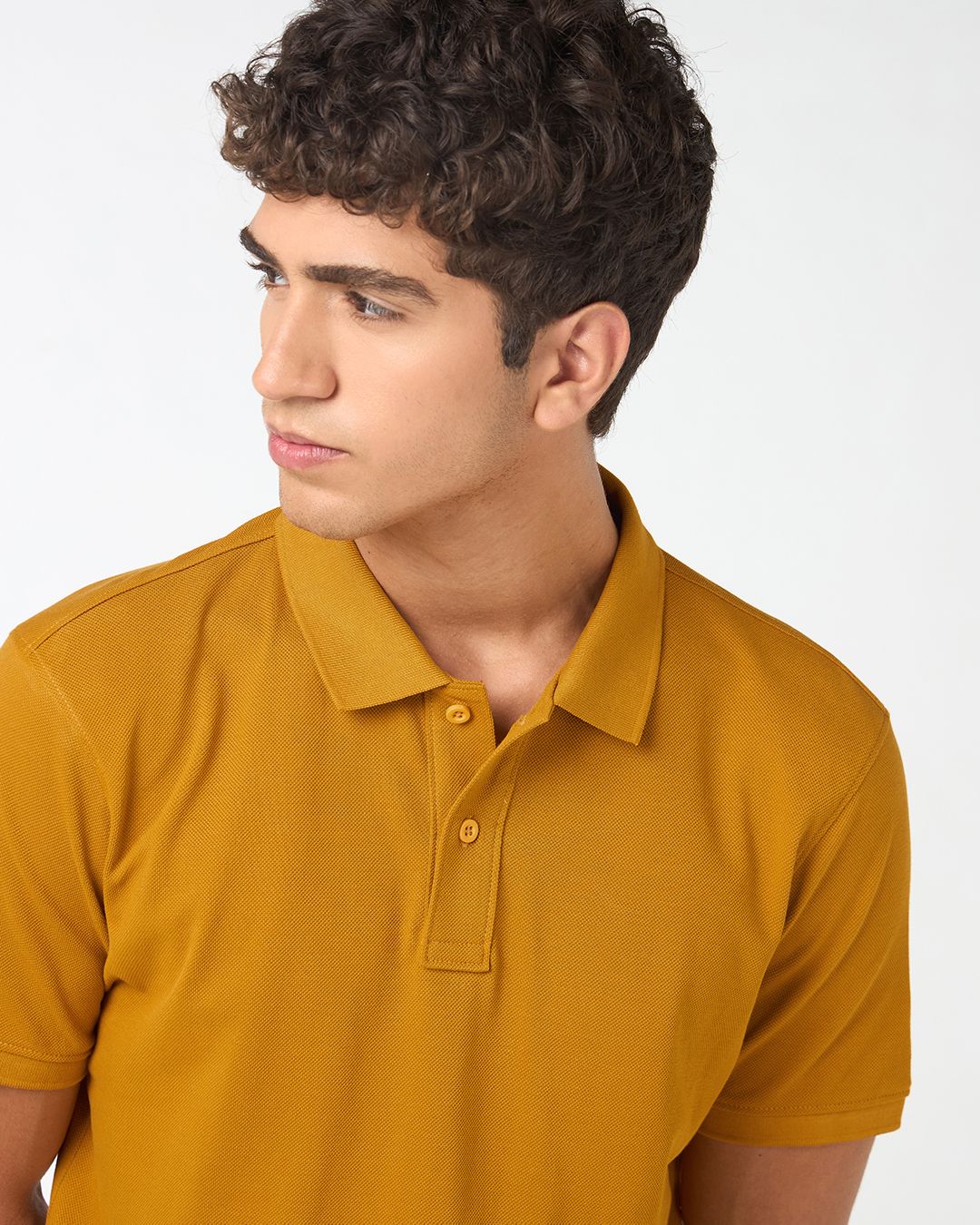 Men's Yellow Polo T-shirt - Image 2