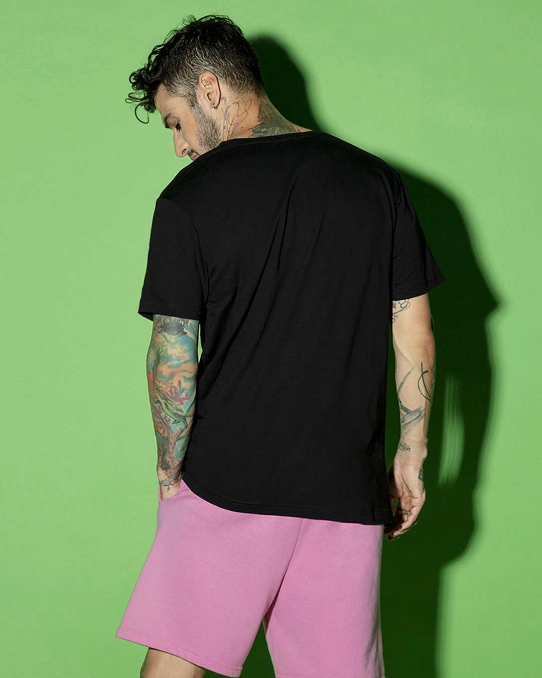 Men's Black Blue Vibes Graphic Printed T-shirt - Image 3