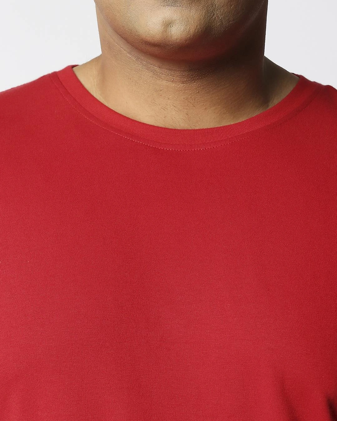 Bold Red Half Sleeve Plus Size T-Shirt - Image 5