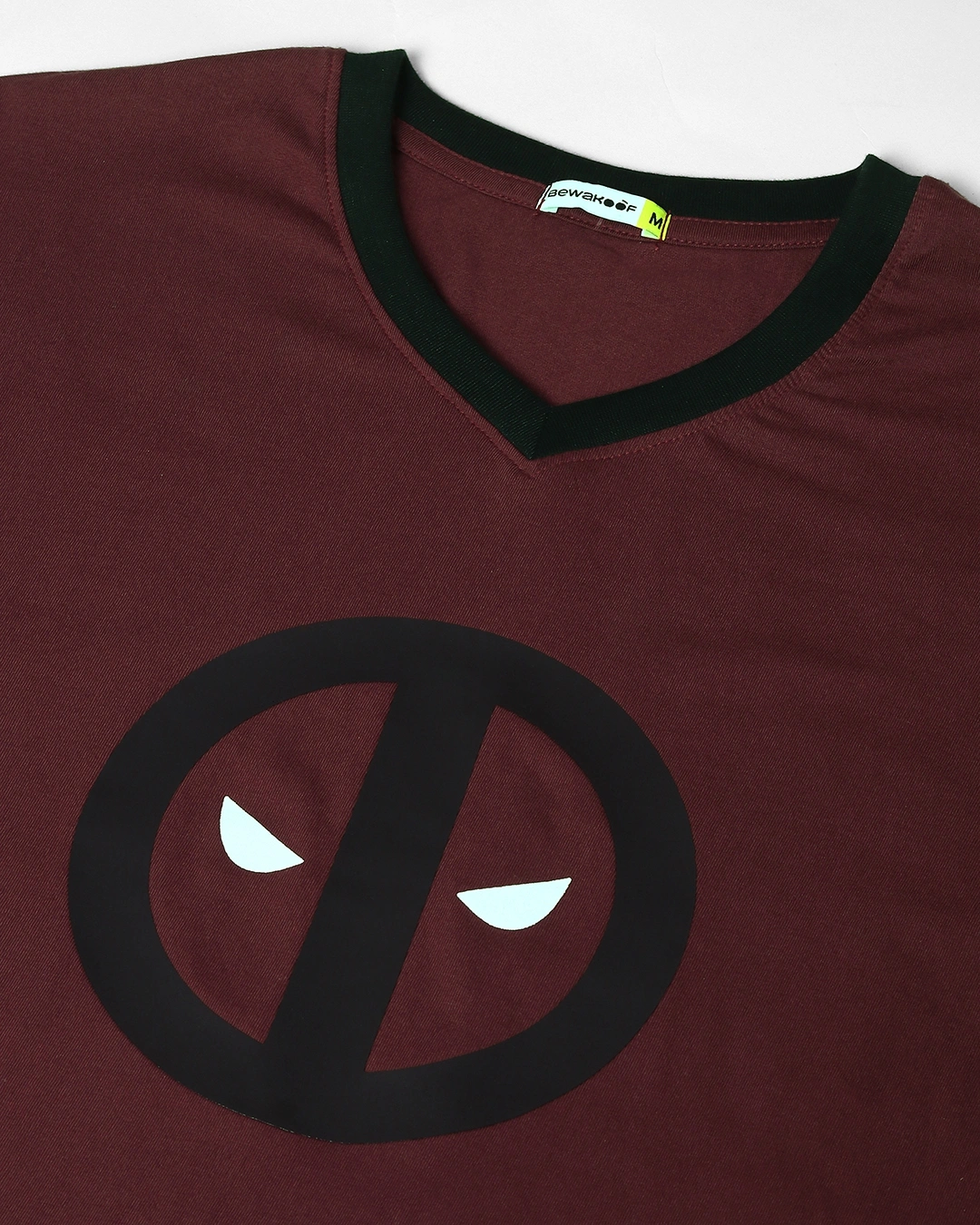Men's Maroon Dead Pool Jersey Graphic Printed Oversized T-shirt - Image 3