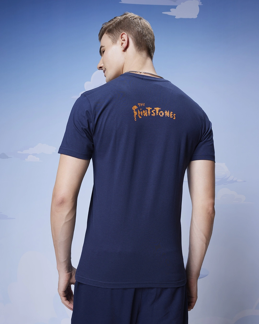 Men's Blue Rock N Roll Graphic Printed T-shirt - Image 3