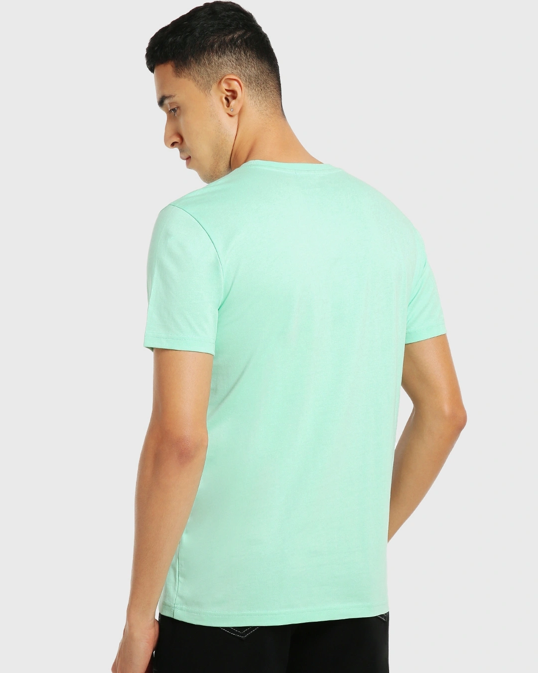 Men's Bird Egg Blue Color Block T-shirt - Image 3