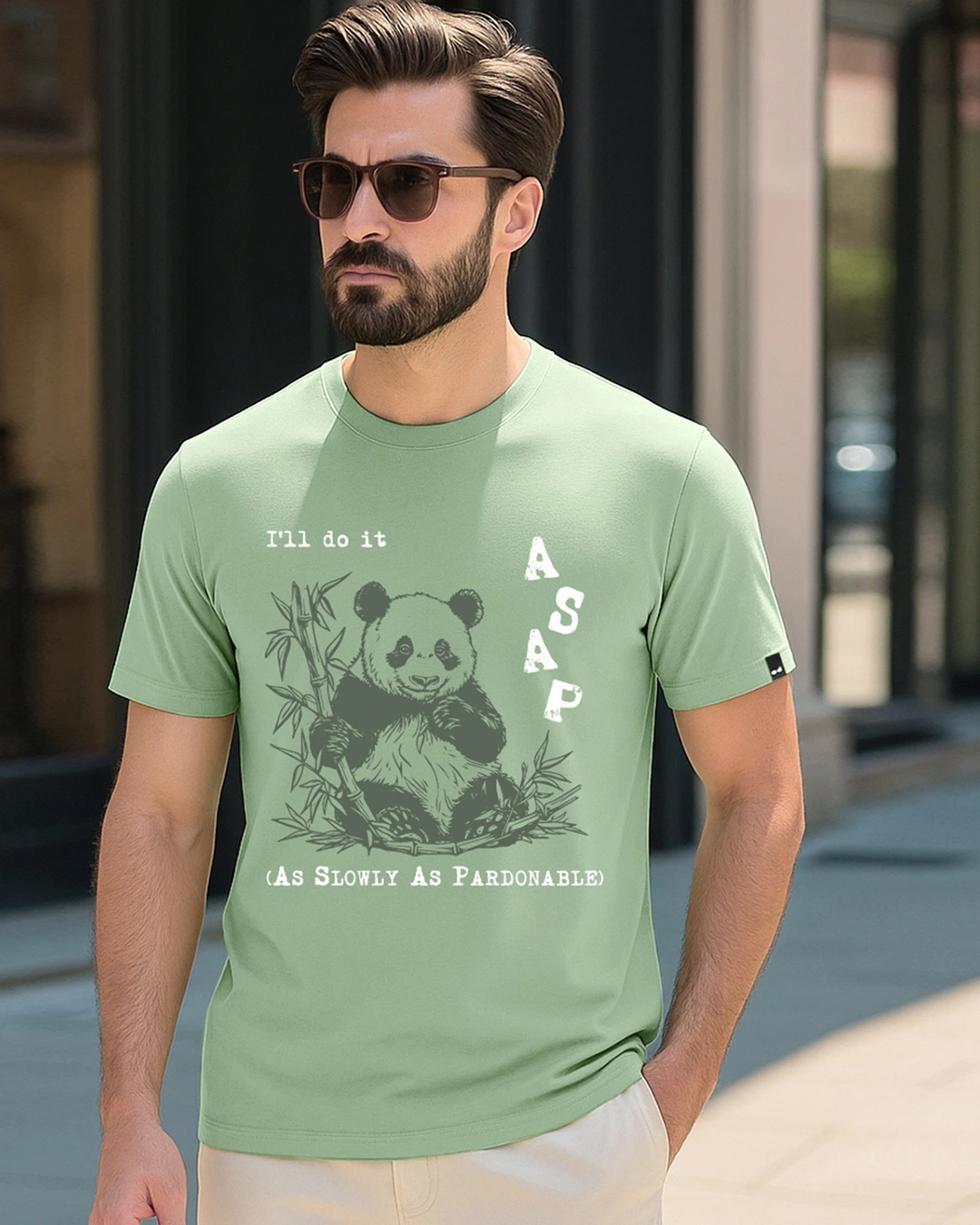 Men's Bird Egg Green Graphic Printed T-shirt