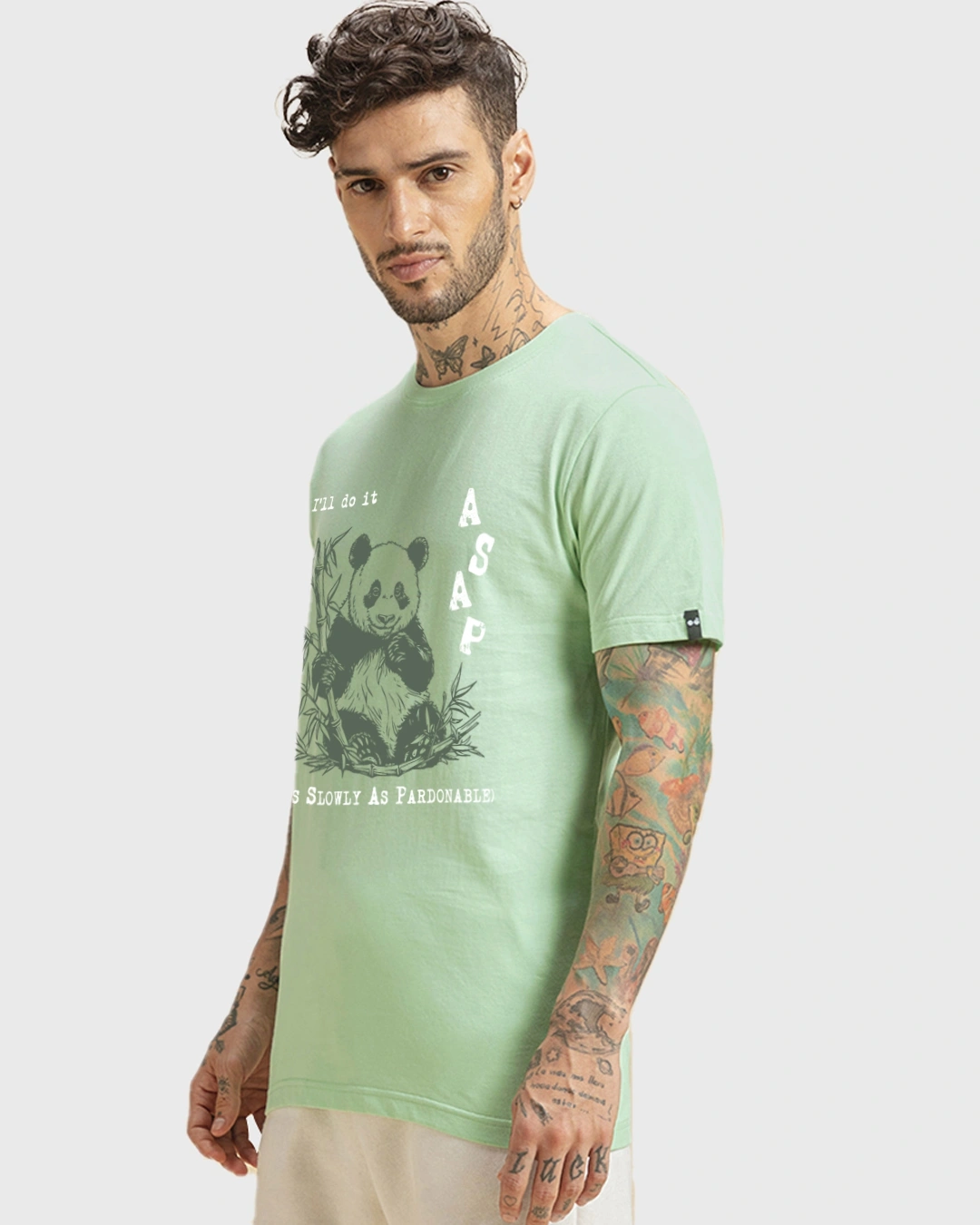Men's Bird Egg Green Graphic Printed T-shirt - Image 2