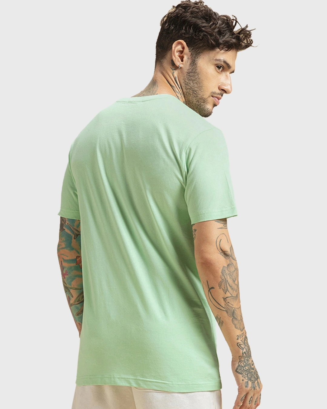 Men's Bird Egg Green Graphic Printed T-shirt - Image 3