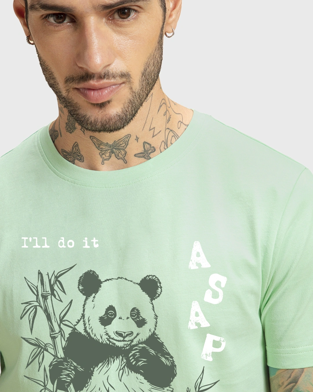 Men's Bird Egg Green Graphic Printed T-shirt - Image 5