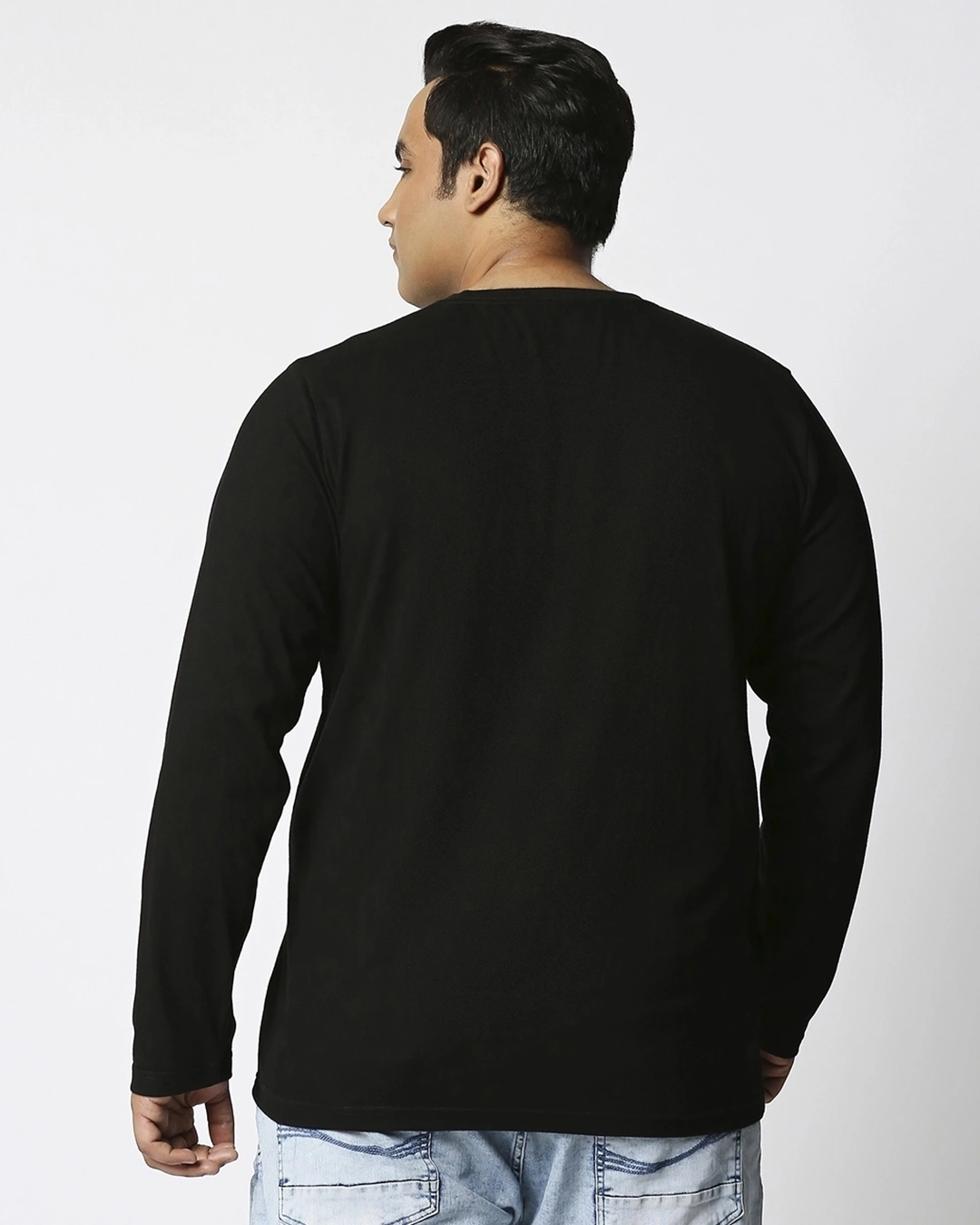 Men's Black Blue Vibes Graphic Printed Plus Size T-shirt - Image 3