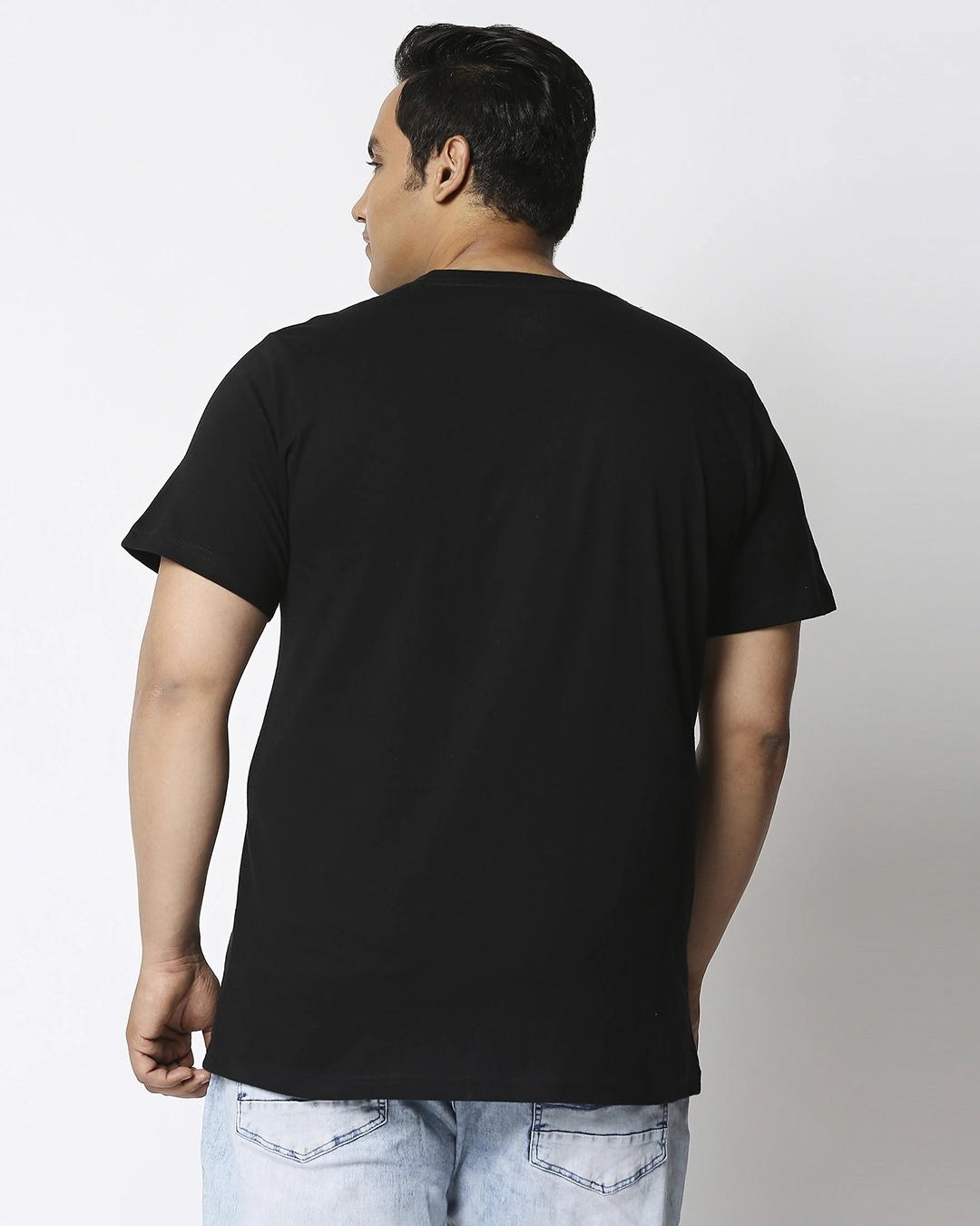 Men's Black Galaxy cricket Graphic Printed Plus Size T-shirt - Image 3