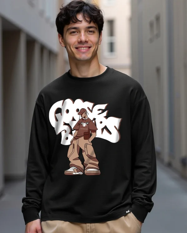 Men's Black Goosebumps Graphic Printed Oversized T-shirt