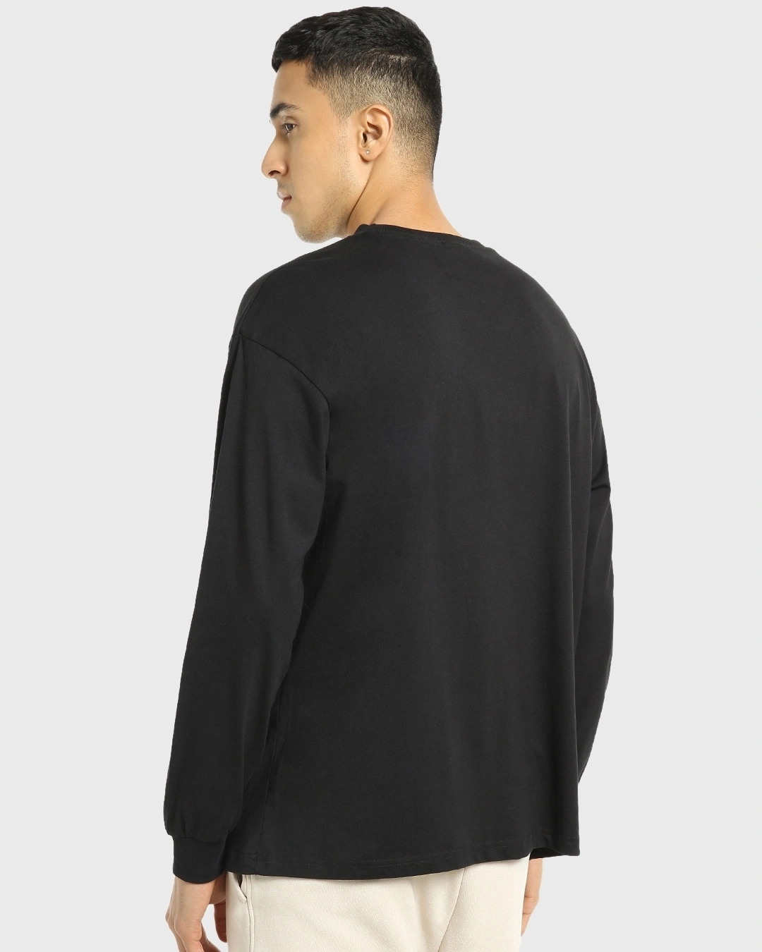 Men's Black Goosebumps Graphic Printed Oversized T-shirt - Image 3