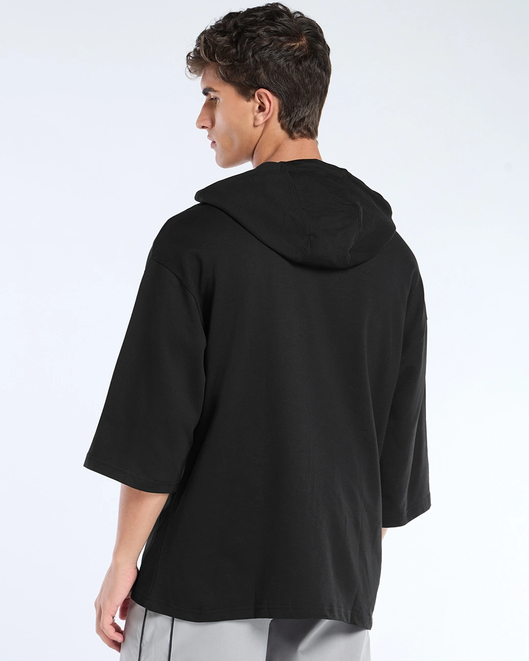 Men's Black Hoodie T-shirt - Image 3