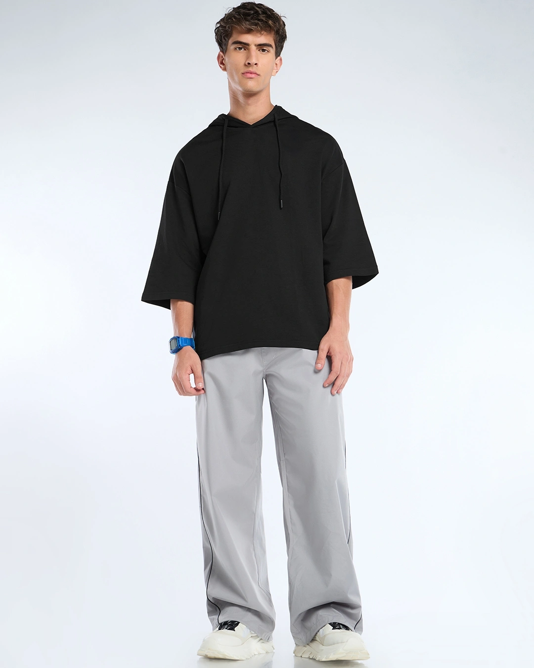 Men's Black Hoodie T-shirt - Image 4