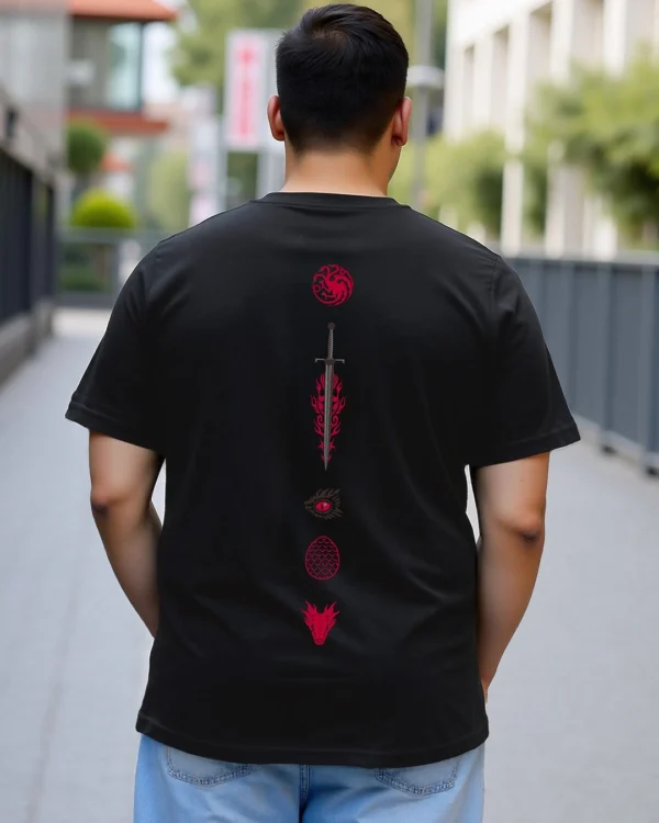 Men's Black Iconic Graphic Printed Plus Size T-shirt