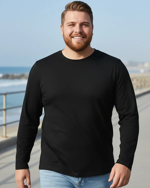 Men's Black Plus Size T-shirt