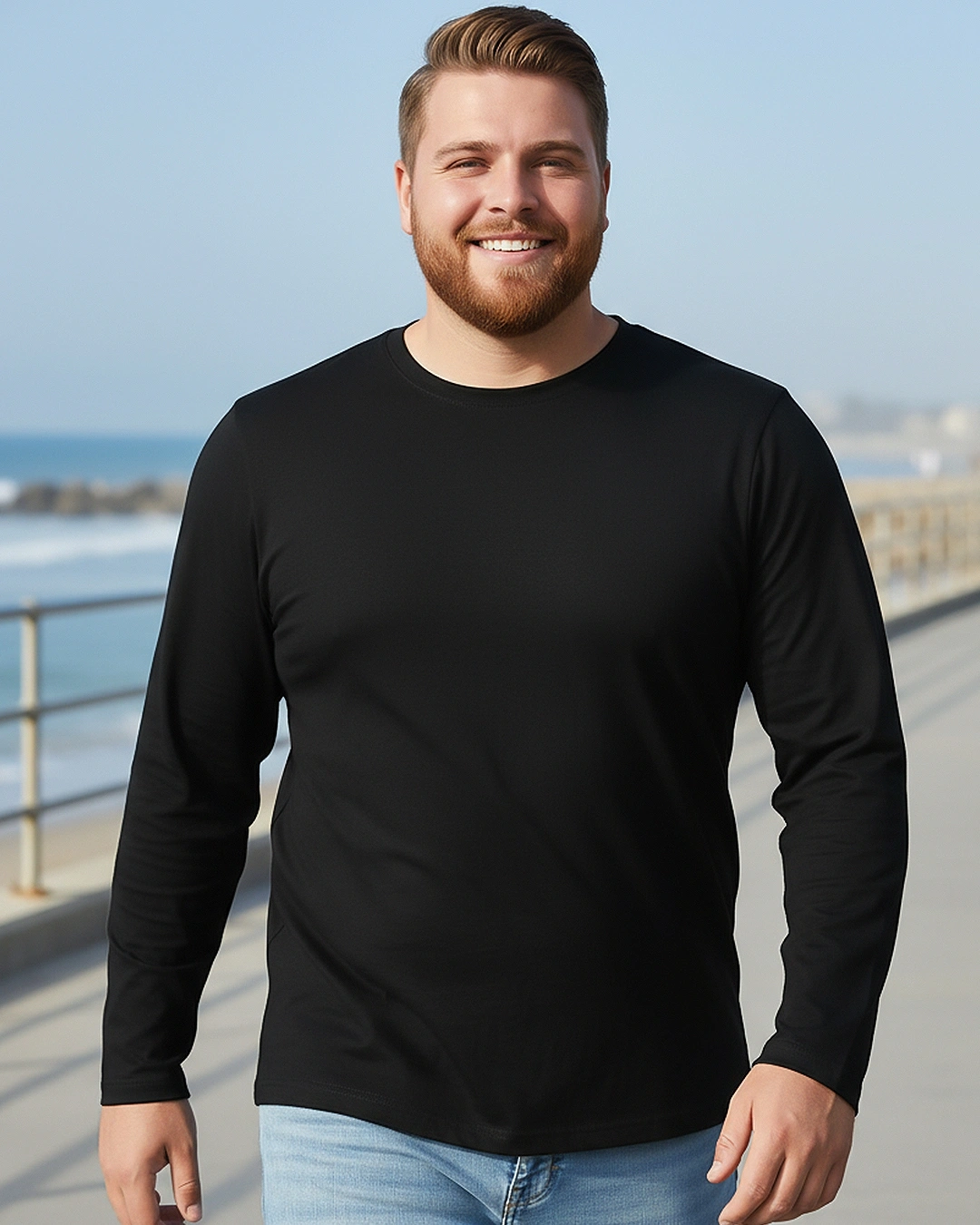 Men's Black Plus Size T-shirt