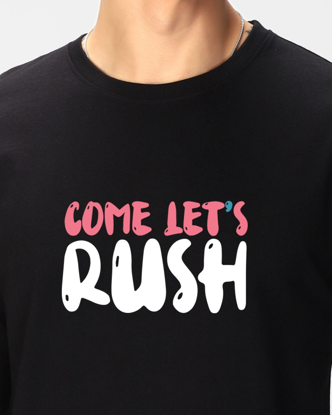 Men's Black Rush Graphic Printed T-shirt - Image 5