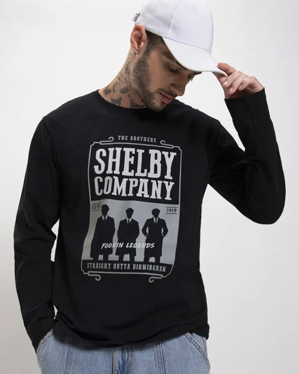 Men's Black Shelby Brother Graphic Printed T-shirt