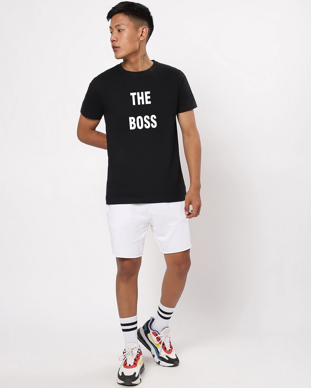 Men's Black The Boss Typography T-shirt - Image 4