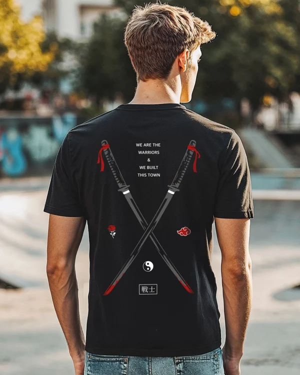 Men's Black Warriors Graphic Printed T-shirt