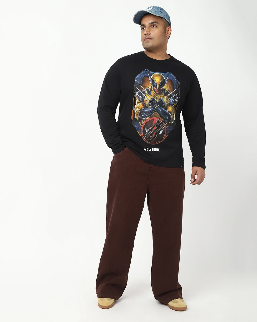 Men's Black Wolverine Graphic Printed Plus Size T-shirt - Image 4