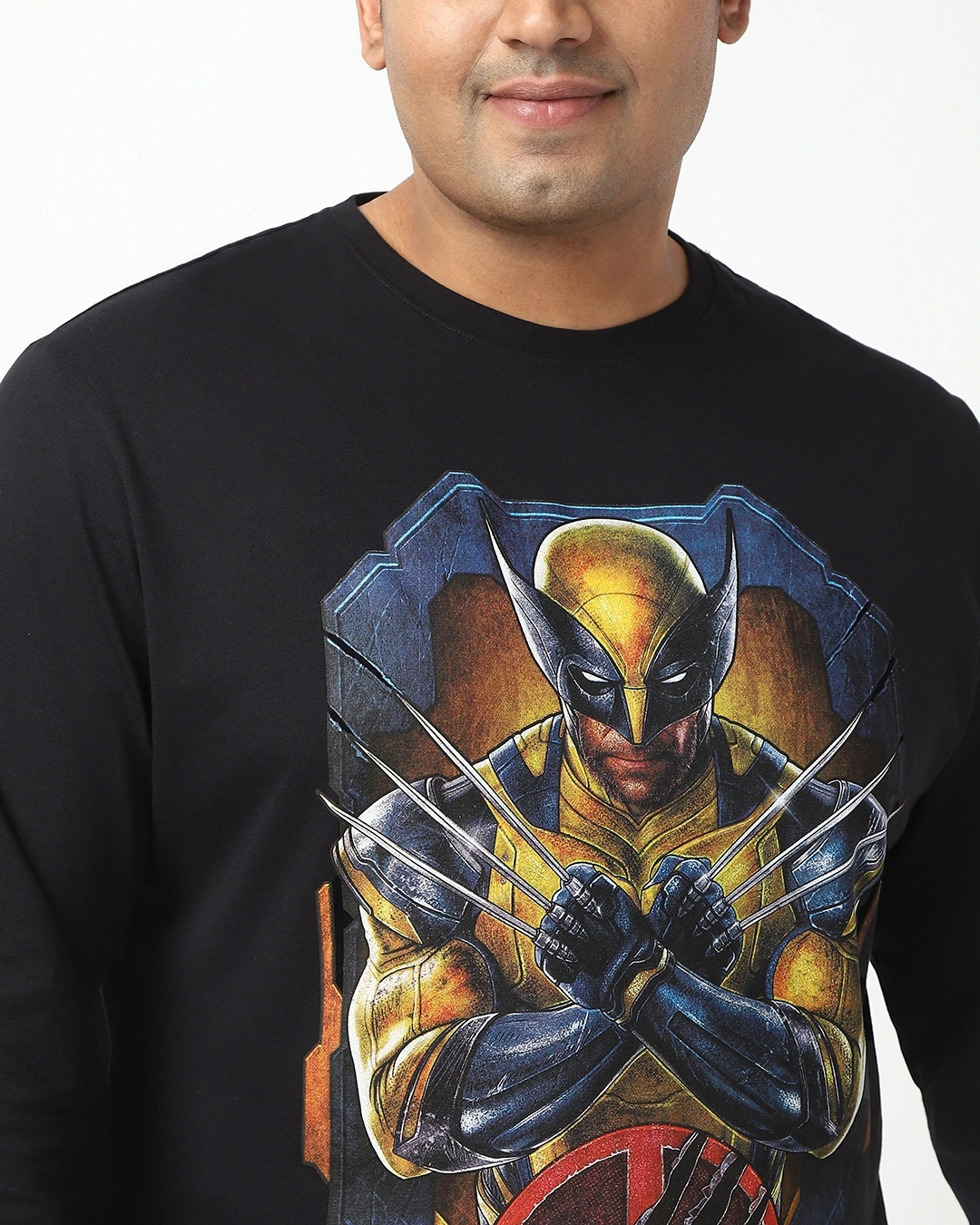 Men's Black Wolverine Graphic Printed Plus Size T-shirt - Image 5