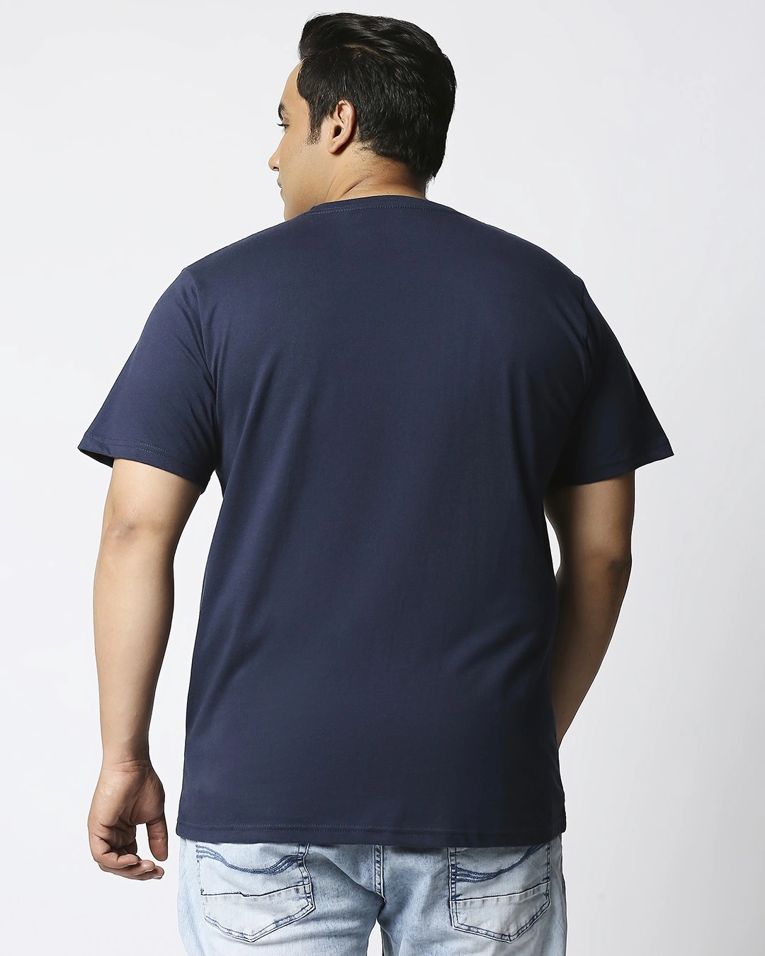 Men's Blue Make Tracks Graphic Printed Plus Size T-shirt - Image 3