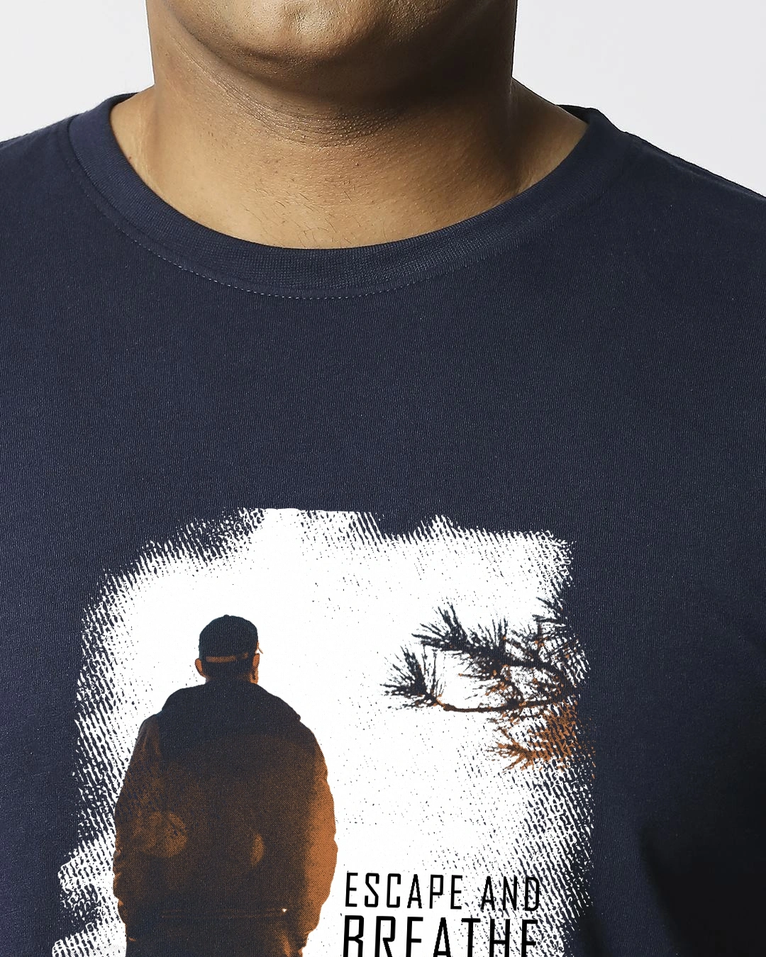 Men's Blue Make Tracks Graphic Printed Plus Size T-shirt - Image 5