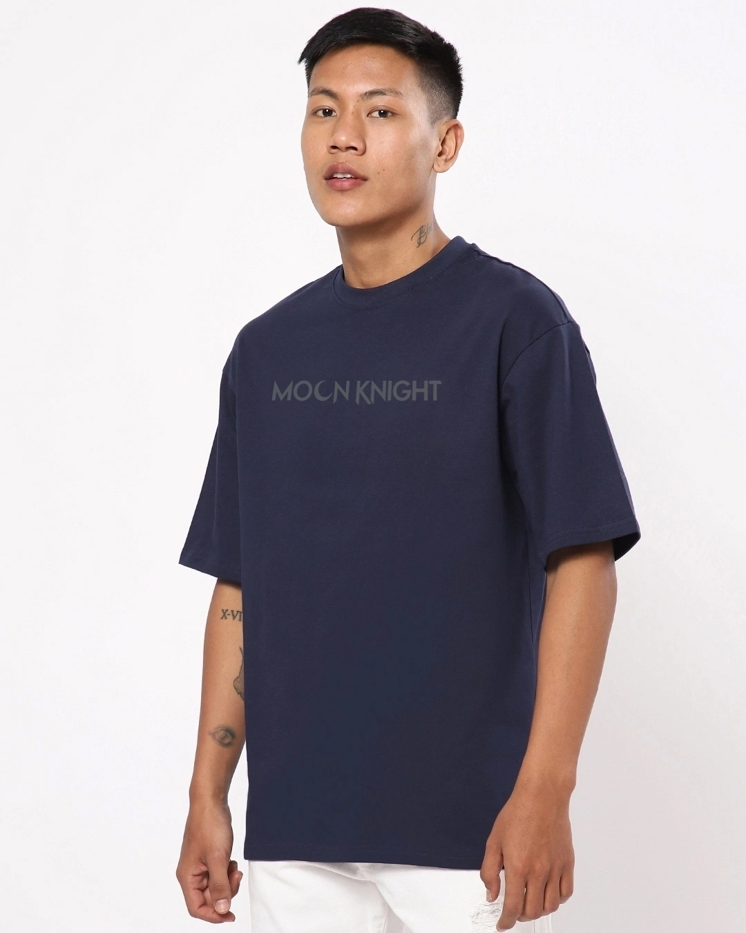 Men's Blue Moon Knight Graphic Printed Oversized T-shirt - Image 3