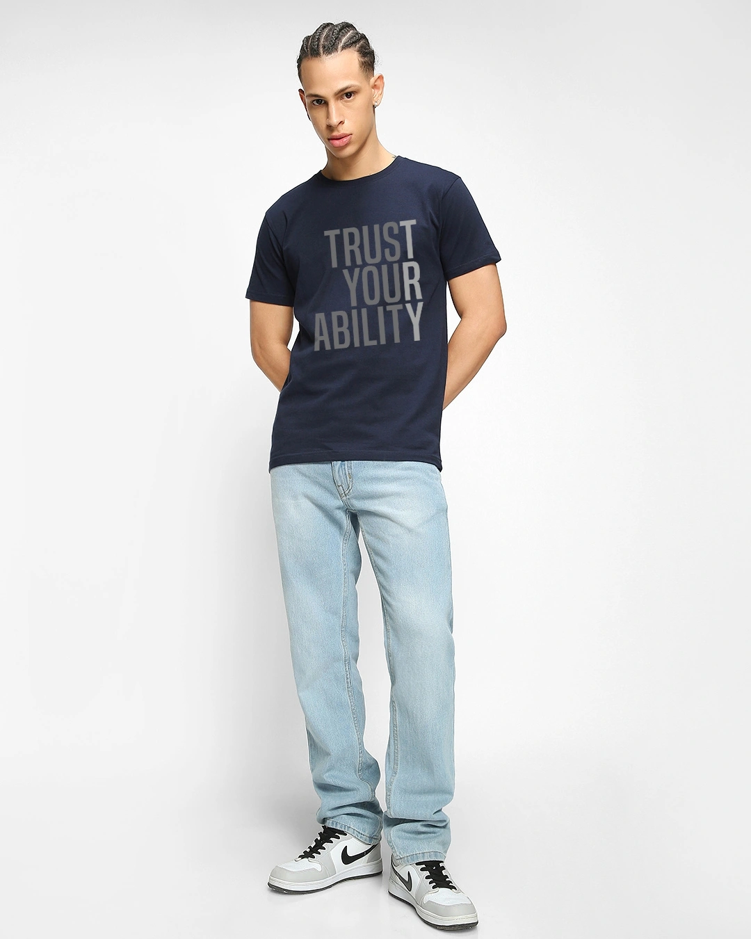 Men's Blue Trust Your Ability Typography T-shirt - Image 4