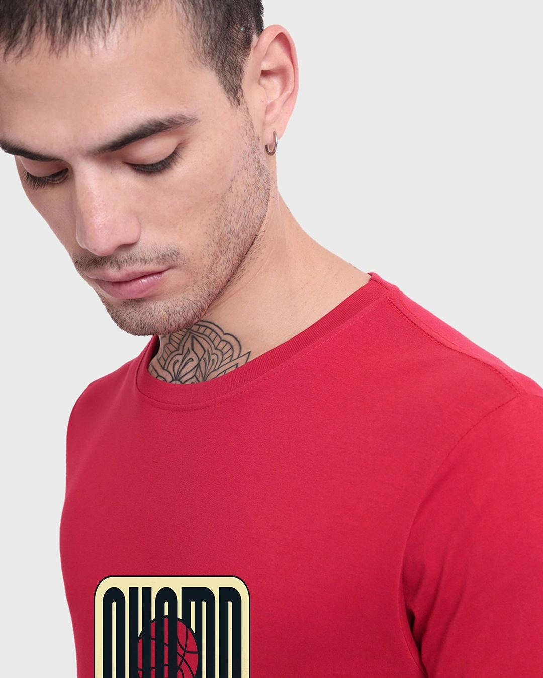 Men's Bold Red Champ Typography T-shirt - Image 5