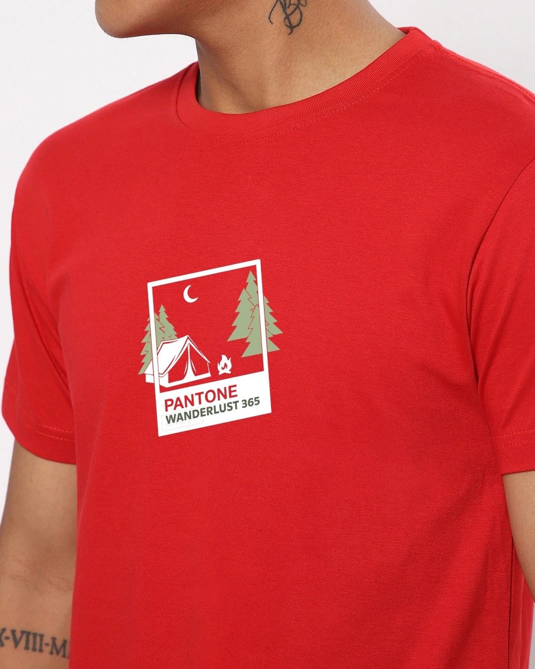 Men's Bold Red Wanderlust Graphic Printed T-shirt - Image 5