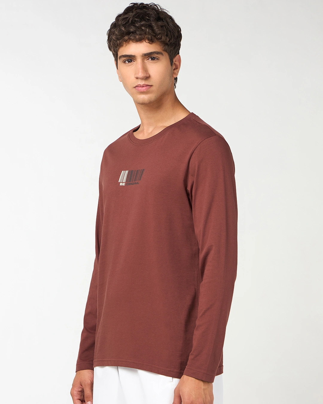 Men's Brick Red Be Original Graphic Printed T-shirt - Image 2