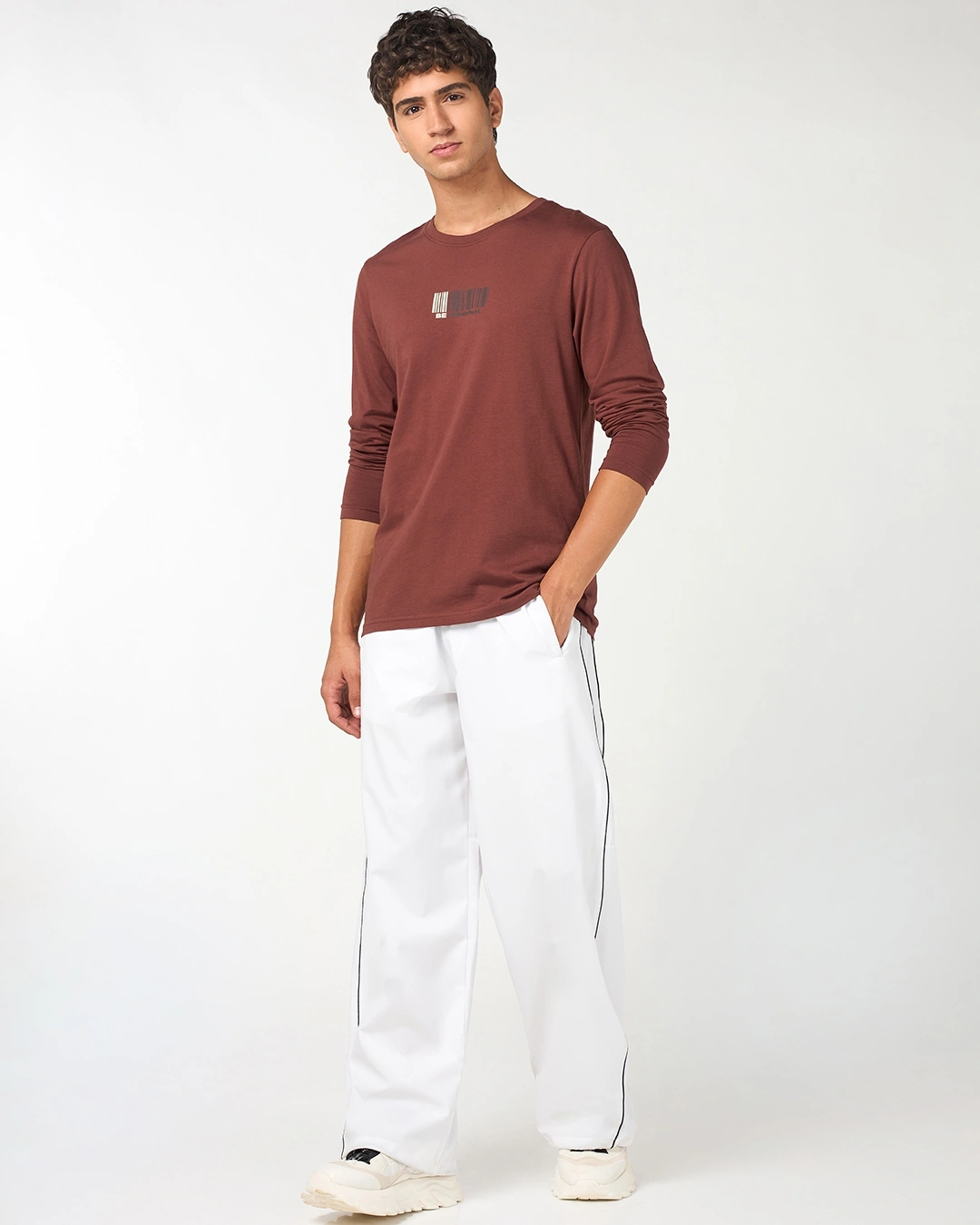 Men's Brick Red Be Original Graphic Printed T-shirt - Image 4