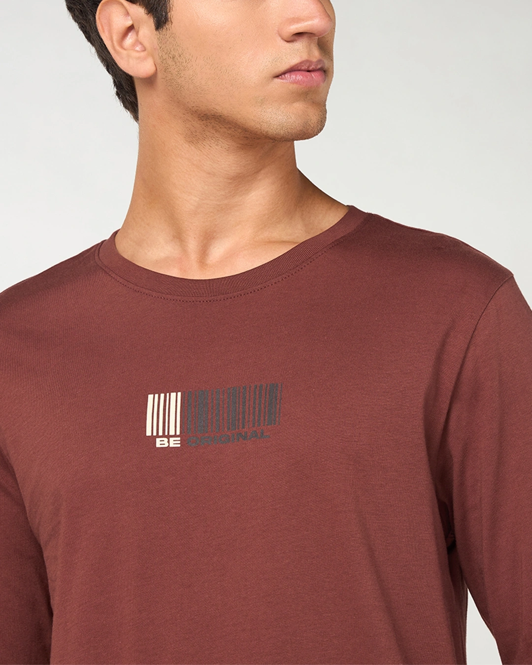 Men's Brick Red Be Original Graphic Printed T-shirt - Image 5