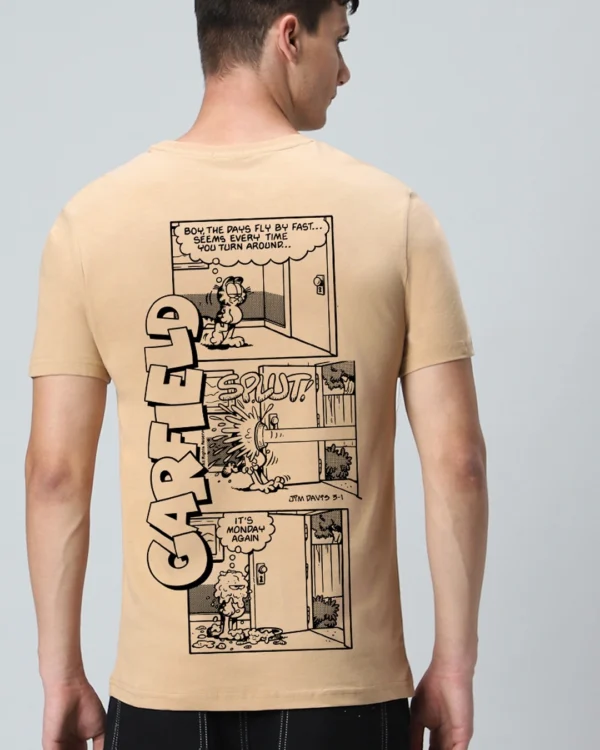 Men's Brown It's Monday Again Graphic Printed T-shirt